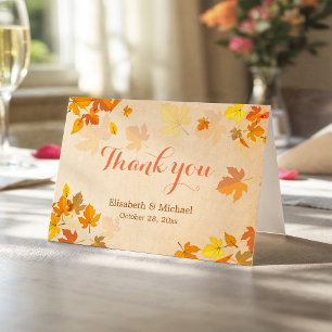 Autumn Maple Leaves Elegant Thank You Card