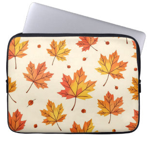 Autumn Maple Leaves Falling Pattern Laptop Sleeve