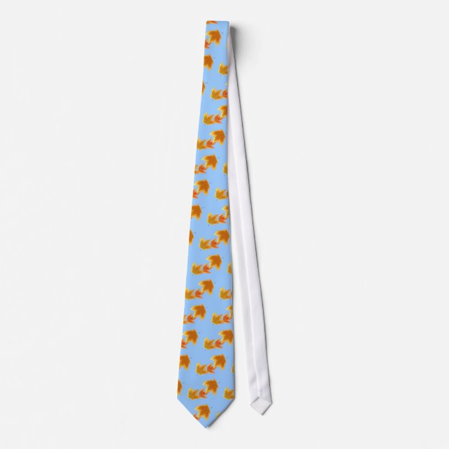 Autumn Maple Leaves Falling Tie (Front)