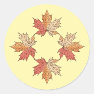 Autumn Maple Leaves geometry Classic Round Sticker