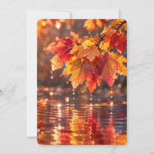 Autumn Maple Leaves in Rain – Cosy Fall Nature Ref Invitation