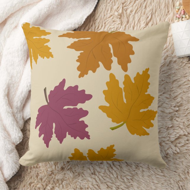 Autumn Maple Leaves Modern  Cushion (Blanket)