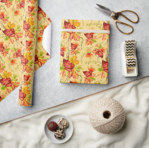 Autumn maple leaves pattern wrapping paper