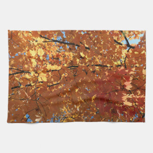 Autumn Maple Leaves Tea Towel