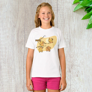 Autumn Maple Leaves with Branches and Sunset  T-Shirt