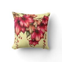 Autumn Maple Leaves with Red Berries Fall Design