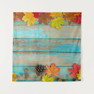 Autumn Maple: Pinecone Nature Frame. Tapestry
