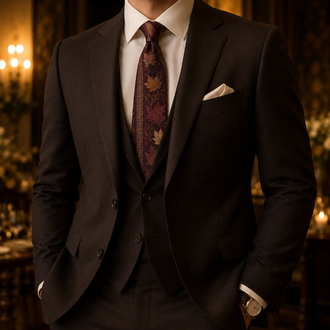 Autumn Maple Regency Luxury Fall Wedding Tie (Creator Uploaded)