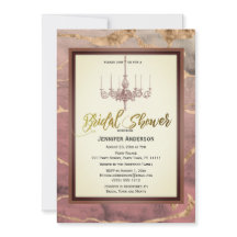 Autumn Marble Gold Wine Chandelier Bridal Shower