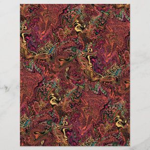 Autumn marble swirl 8.5 x 11 inch scrapbook paper