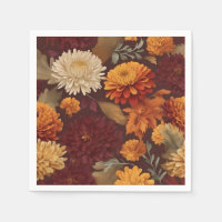 Autumn Marigolds Chrysanthemums and Asters Pattern