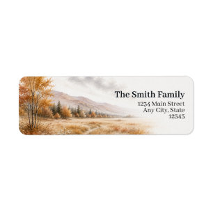 Autumn Meadow Return Address Labels Fall Mountains