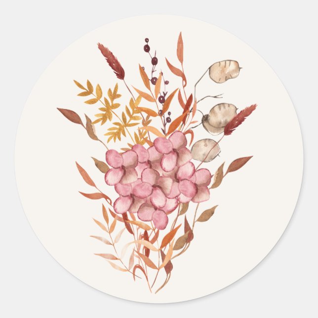 Autumn Meadow Wedding Bouquet Sticker (Front)