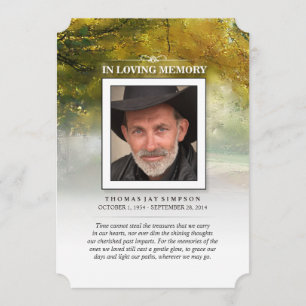 Autumn Memorial Thank You Card