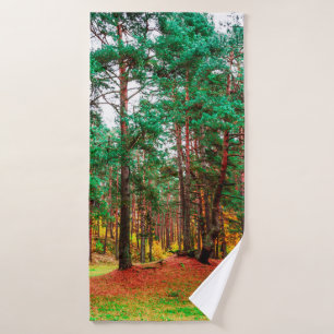 Autumn mixed forest bath towel