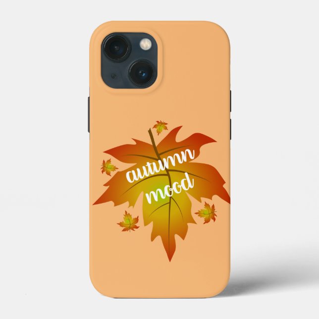 Autumn mood typography maple leaves   Case-Mate iPhone case (Back)