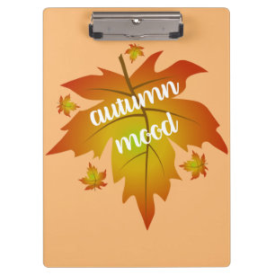 Autumn mood typography maple leaves  clipboard