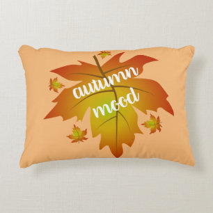 Autumn mood typography maple leaves decorative cushion