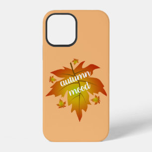Autumn mood typography maple leaves iPhone 12 case