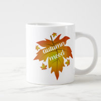 Autumn mood typography maple leaves