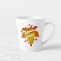 Autumn mood typography maple leaves