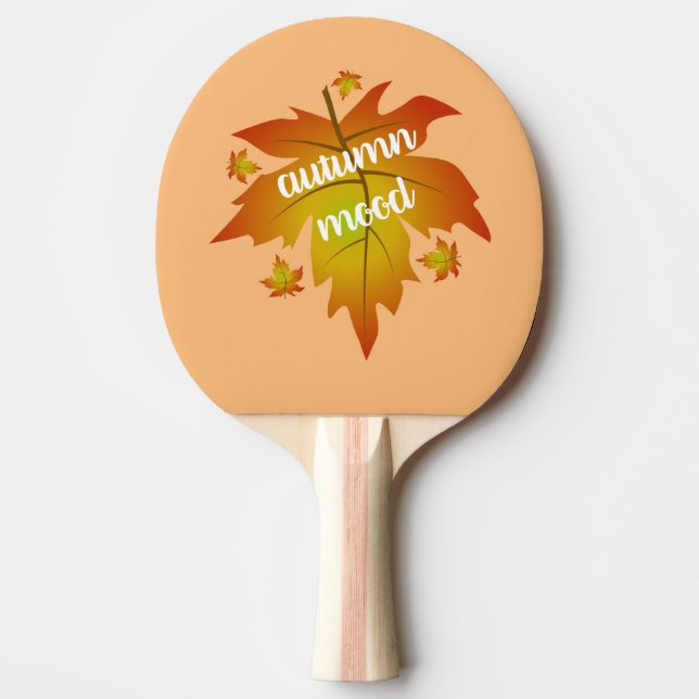 Autumn mood typography maple leaves  ping pong paddle (Front)