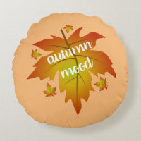 Autumn mood typography maple leaves 