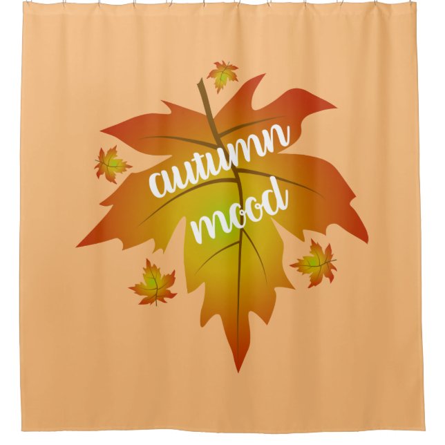 Autumn mood typography maple leaves shower curtain (Front)
