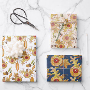 Autumn Mood Watercolor Hand-painted Wrapping Paper Sheet