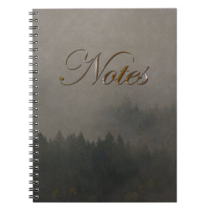 Autumn Moods Misty Forest Photo Art Nature Scene Spiral Notebook