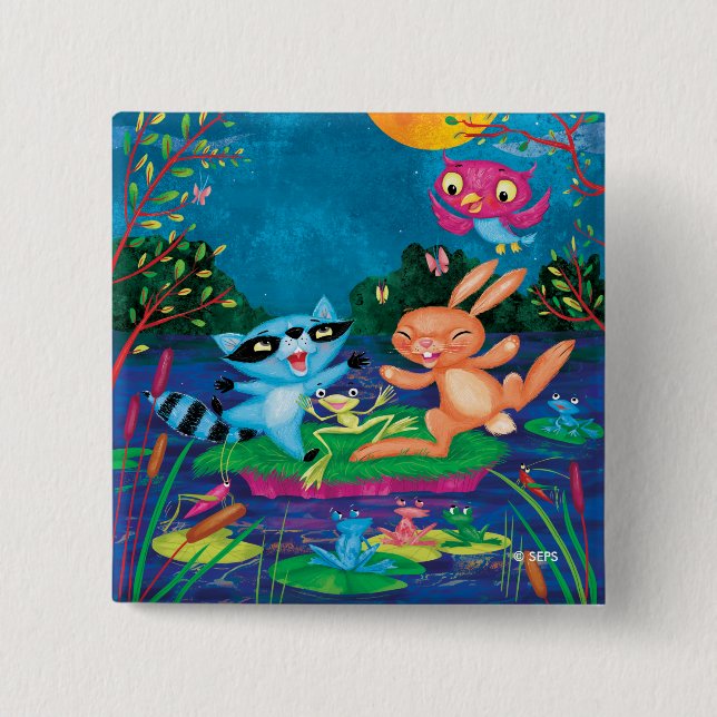 Autumn Moon 15 Cm Square Badge (Front)