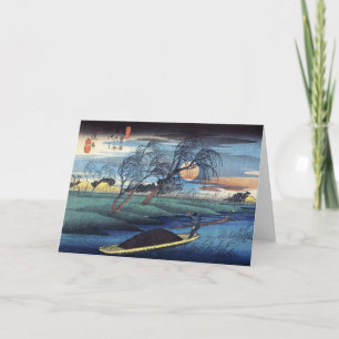Autumn Moon at Seba, Hiroshige Card