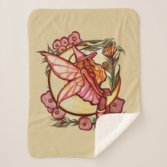 Autumn Moon Fairy Witch Fall Fairies               Sherpa Blanket (Front)