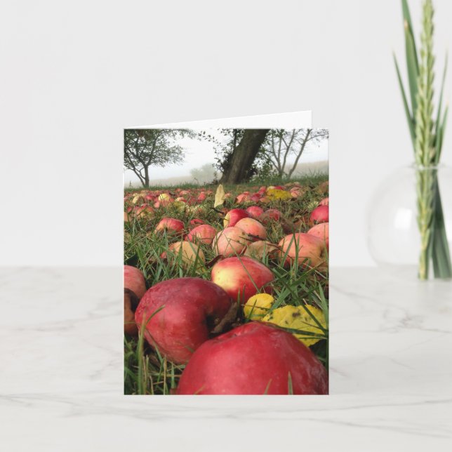 Autumn Morning in the Apple Orchard Note Card (Front)