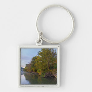 Autumn Morning Lake Springfield Key Ring
