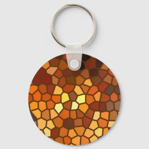 Autumn Mosaic Abstract Key Ring