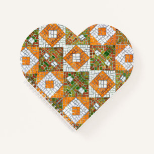 AUTUMN MOSAIC Heart Spiral Notebook