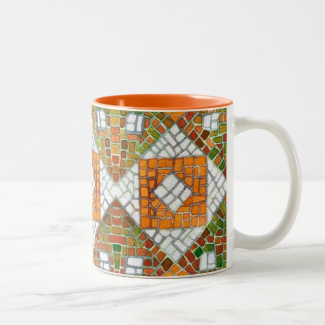 AUTUMN MOSAIC Orange Two-Tone Mug (Right)