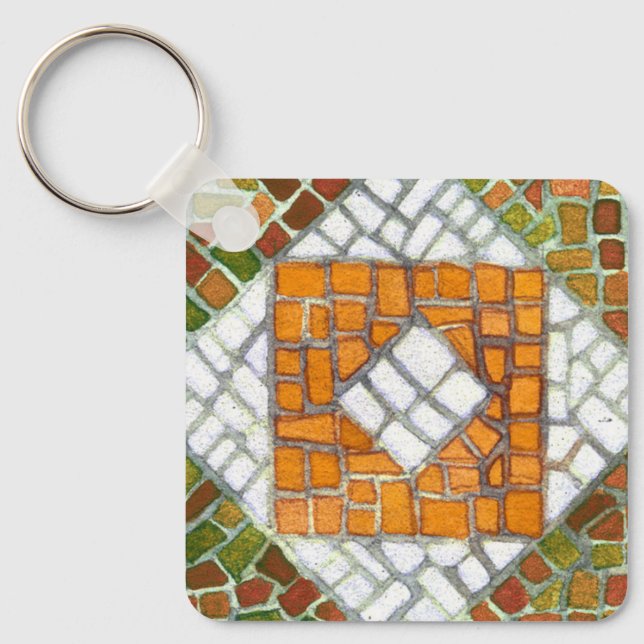 AUTUMN MOSAIC Square Aluminium Keychain (Front)
