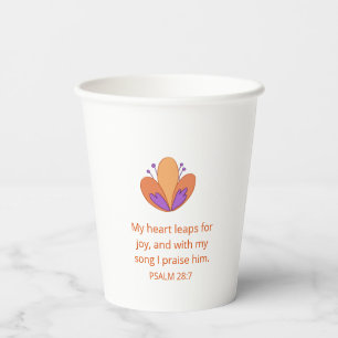 Autumn Motif Christian Bible Verse Paper Cups