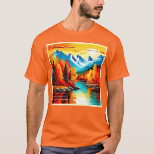 Autumn Mountain Lake Scene T-Shirt