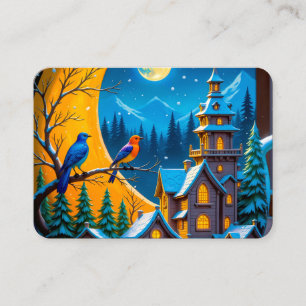 Autumn Mountain Road Marble Business Card