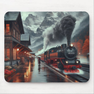 Autumn Mountain Train Journey Mouse Pad