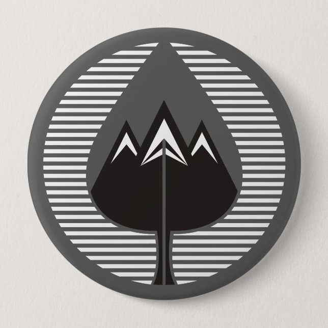 autumn mountains 10 cm round badge (Front)
