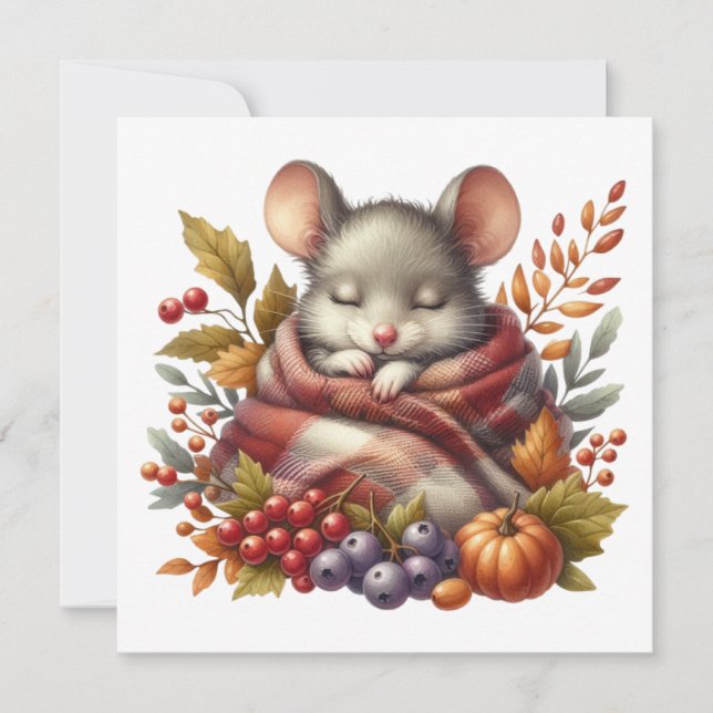 Autumn Mouse Greeting Card (Front)