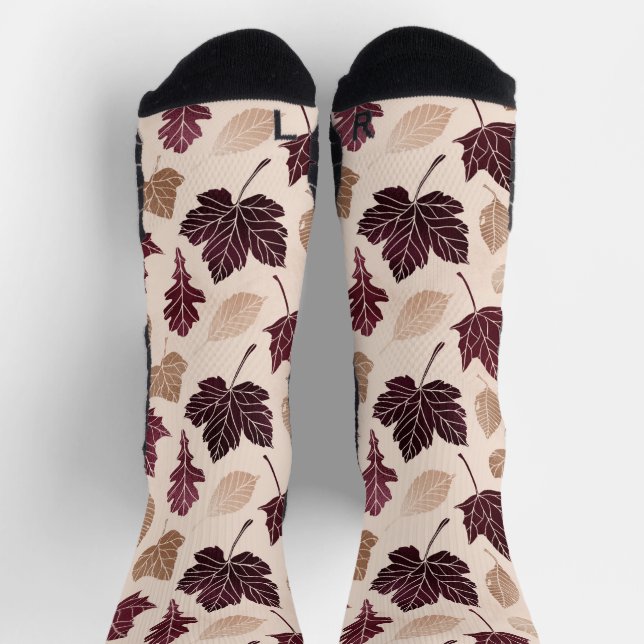 Autumn multicolored leaves pattern socks (Top)