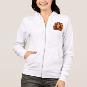 Autumn Muse – Woman with Fall Flowers Hoodie