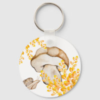 Autumn mushroom, snail and yellow branches