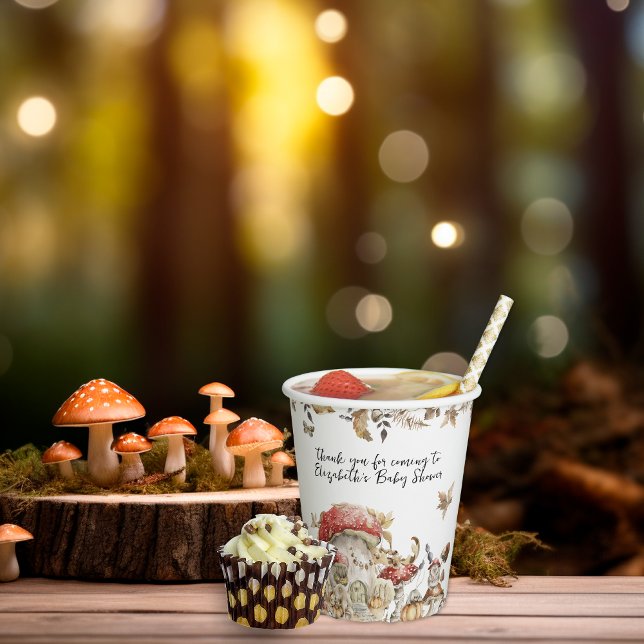 Autumn Mushroom | Woodland Forest Baby Shower Paper Cups (Creator Uploaded)
