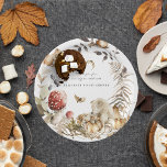 Autumn Mushroom | Woodland Forest Baby Shower Paper Plate<br><div class="desc">Add a fun and festive touch to your celebration with personalised paper plates for baby showers, birthdays and other parties. With your table décor being one of the most prominent elements in the look of your event, consider using personalised plates for a signature detail to complete any concept. Cosy autumn...</div>